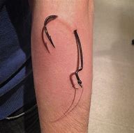 Image result for J Made into Fishing Hook Tattoo