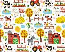 Image result for Cartoon Farm Animal Fabric