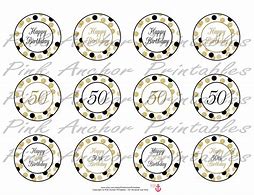 Image result for Gold 50th Birthday Cupcake Toppers