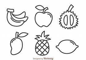 Image result for Free Clip Art Outline Fruits