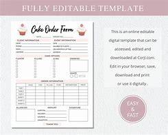 Image result for Cake Order Sheet Template