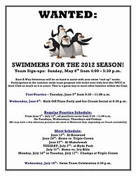 Image result for Swim Team Flyer