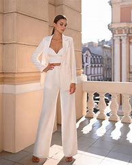 Image result for Ladies White Pant Suit