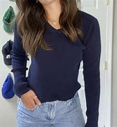 Image result for Navy Blue V-Neck Sweater