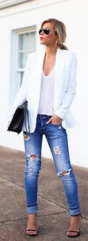 Image result for White Jeans and Blazer