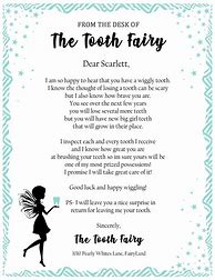 Image result for Lost Tooth Tooth Fairy Letter