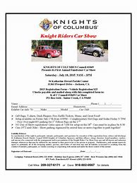 Image result for Example Car Show Registration Form