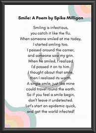 Image result for Smile by Spike Milligan Poem