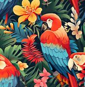 Image result for Tropical Parrot Painting