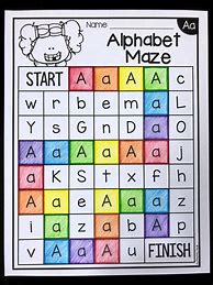 Image result for Preschool Worksheets Alphabet Maze