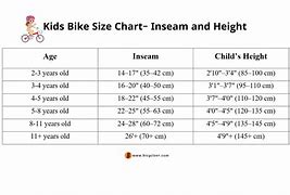 Image result for Kids Bike Size Sizing Chart