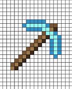 Image result for Minecraft Diamond Pickaxe Pixel Art