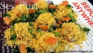 Image result for Image of Sev Puri JPEG