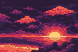 Image result for Pixel Art Retro Sunset