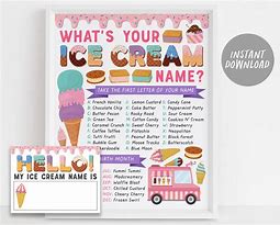 Image result for Ice Cream Name Printable