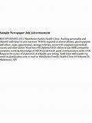 Image result for Newspaper Job Ad Template