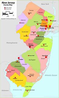 Image result for Counties in New Jersey Map