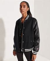 Image result for Varsity Jacket Girls Black Grey