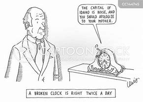 Image result for Broken Clock Cartoon