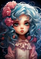 Image result for Doll with Blue Eyes and Brown Hair