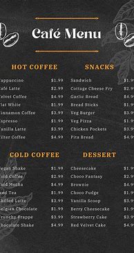 Image result for Cafe Menu with Prices