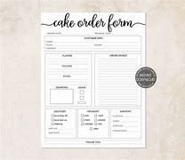 Image result for Cake Order Form Template