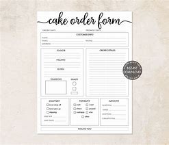 Image result for Cake Order Sheet Template