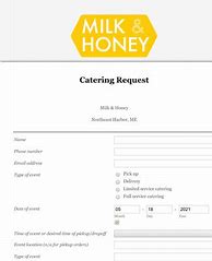 Image result for Catering Request Form