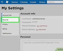 Image result for Account Settings Roblox