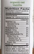 Image result for Oat Milk Nutrition Label