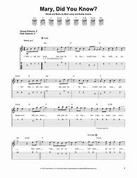 Image result for Guitar Sheet Music Mary Did You Know