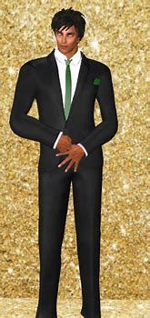 Image result for Black Suit Green Shirt