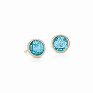 Image result for 14K Yellow Gold Blue Topaz Earrings