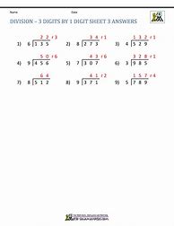 Image result for Long Division Worksheets with Answer Key