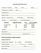 Image result for Free Printable Cake Order Form Template