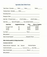 Image result for Cake Order Form Template