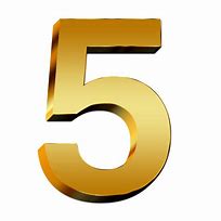 Image result for Numero 5 Dorado PNG