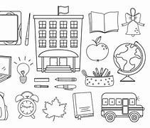 Image result for School Clip Art Black and White Outline