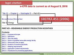 Image result for Citing Code of Federal Regulations