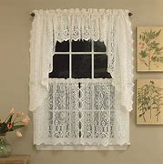 Image result for lace curtains with valance