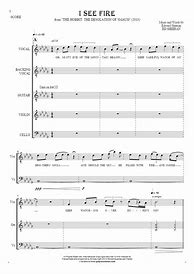 Image result for I See Fire Flute Sheet Music