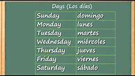 Image result for Dias En Ingles