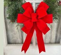 Image result for Red Velvet Bow Gold Backside Christmas Wreath