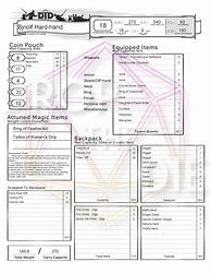 Image result for 5E Equipment Sheet