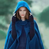 Image result for Lady in White and Gold Hooded Cloak