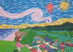 Image result for Windy Day Woman Art