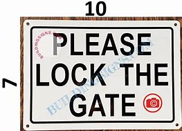 Image result for Lock Gate Sign