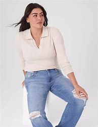 Image result for V-Neck Long Sleeve Polo