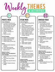 Image result for Theme Week Ideas