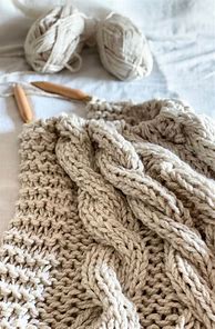 Image result for Chunky Cable Knit Blanket